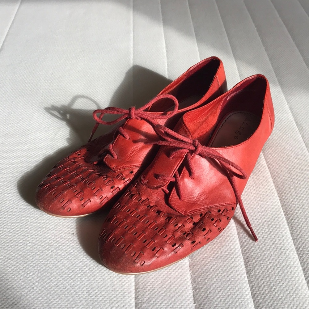Red Woven Hinge Oxfords